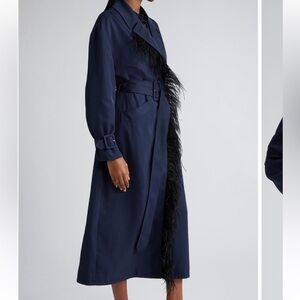 New cinq a sept feather trench coat